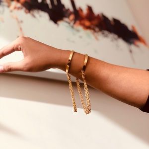 Double bangles NWOT 18k gold